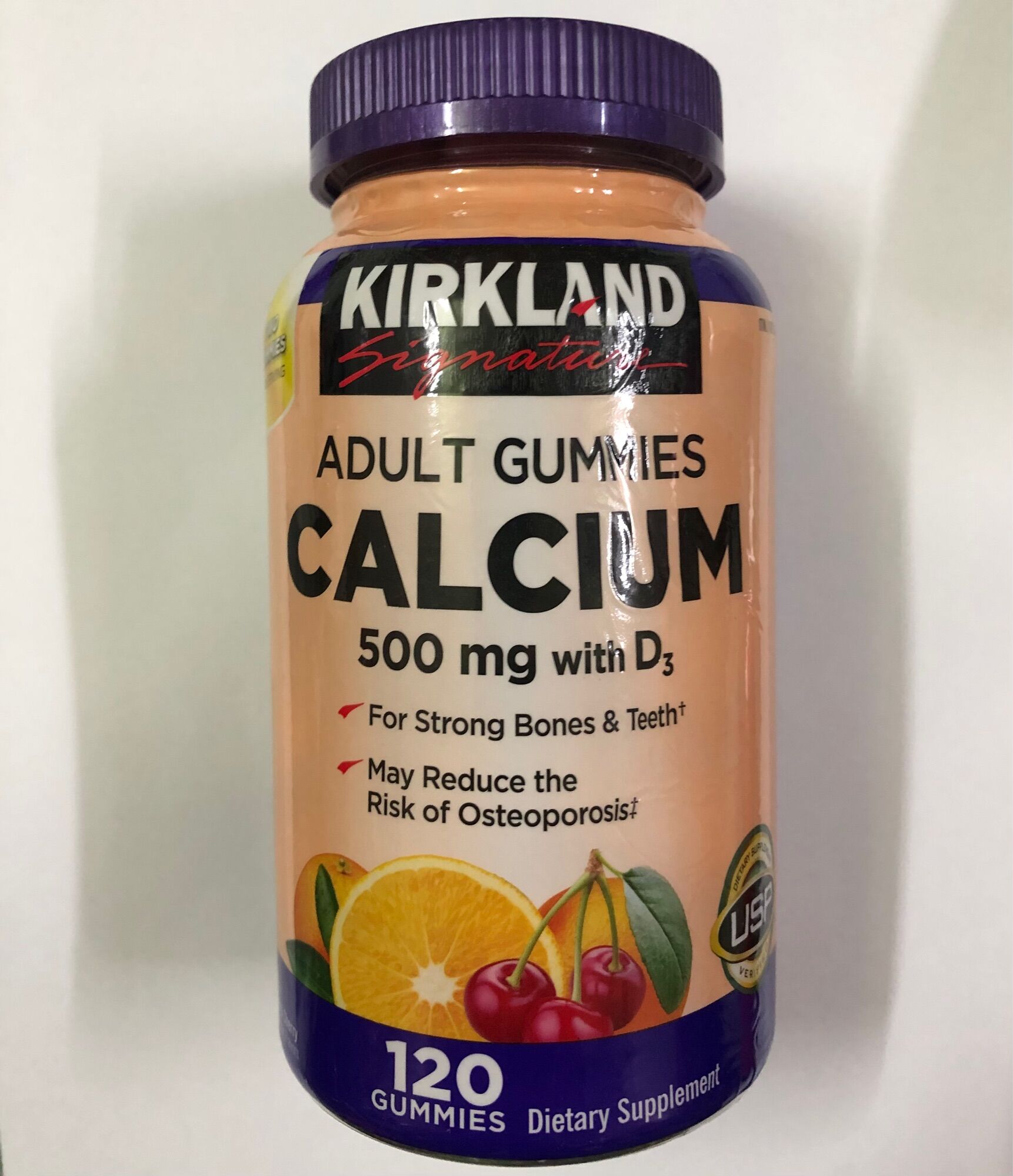 Kẹo dẻo canxi kirkland signature calcium 500mg +d3 120 viên - mỹ