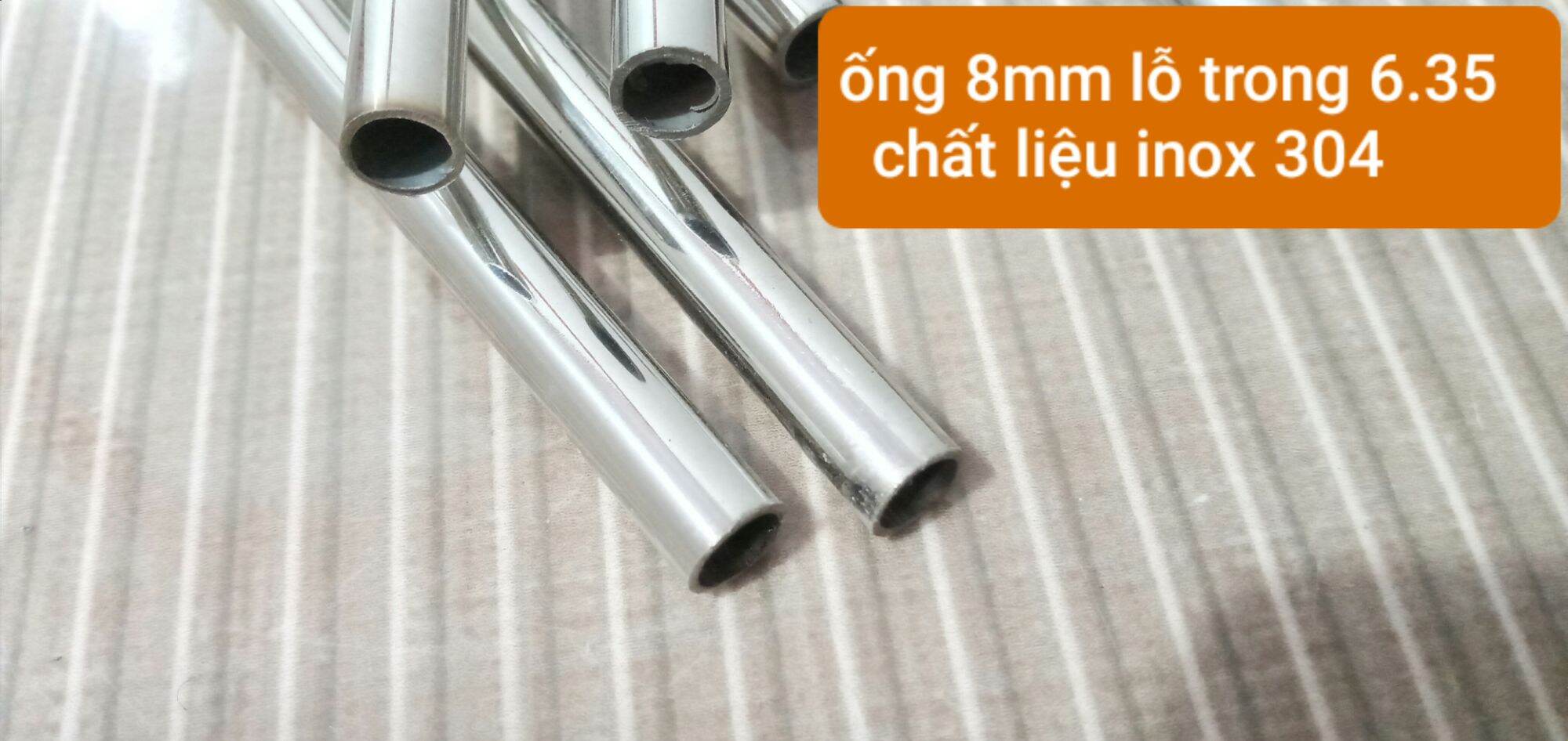 Ống 8mm inox 304 .lỗ trong 6.35