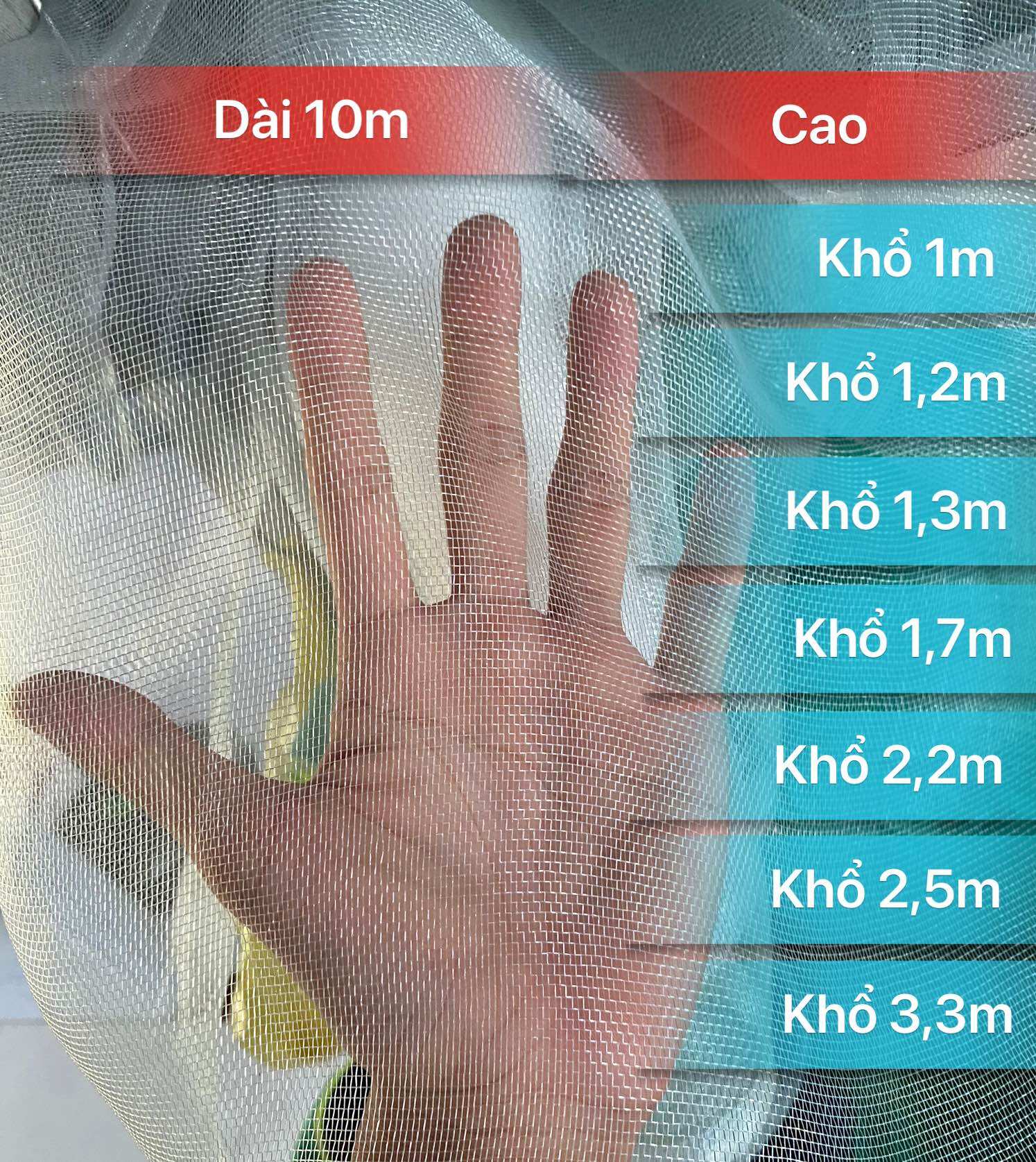Lưới cước trắng - Combo 10 Met lưới cước dày chắn côn trùng,rào gà vịt..