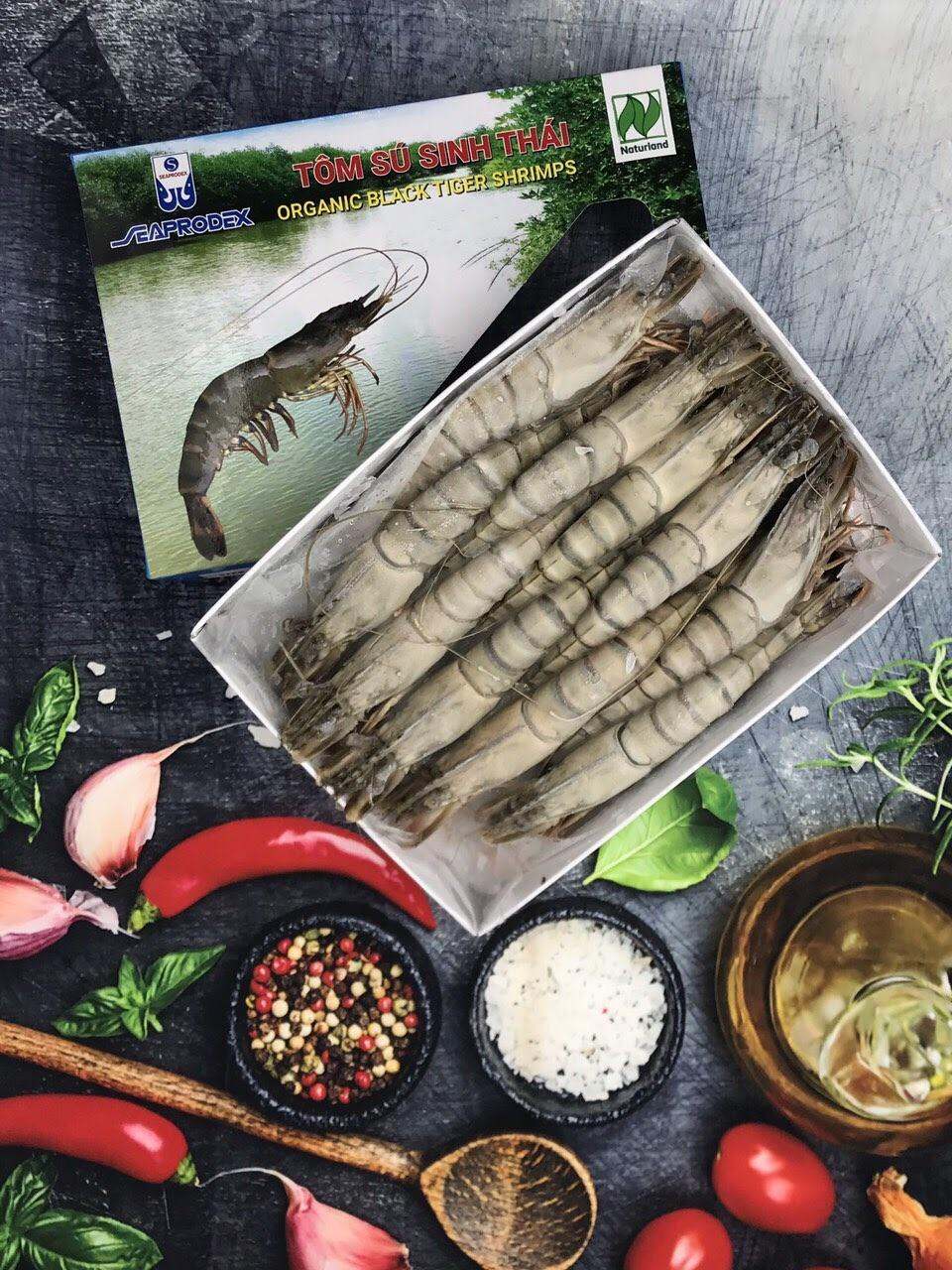 Tôm sú nguyên con sinh thái Seaprodex kích cỡ 10 con/hộp, 500gr