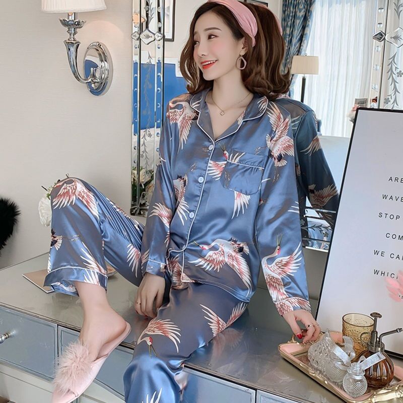 [HCM]SET BỘ  NGỦ PIZAMA PHI LỤA TAY DÀI HÌNH HẠT - SN0249