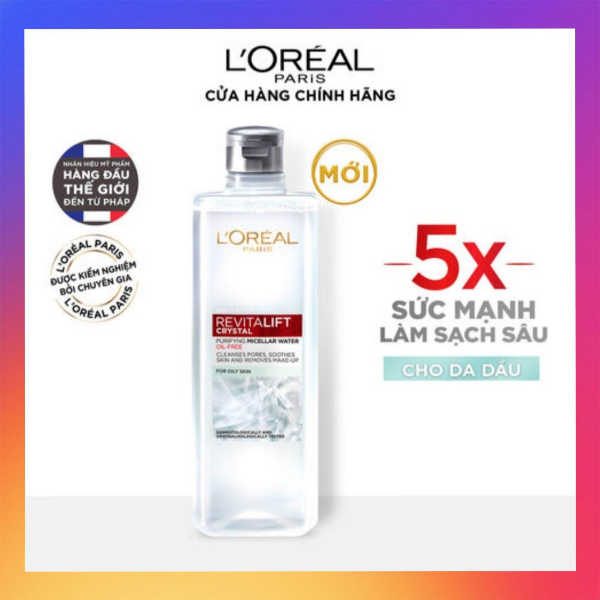 [HCM][ FREESHIP MAX ] Nước Tẩy Trang LOréal Paris Revitalift Crystal Purifying Micellar Water Kiềm Dầu Cho Làn Da Sáng Mịn Rạng Rỡ