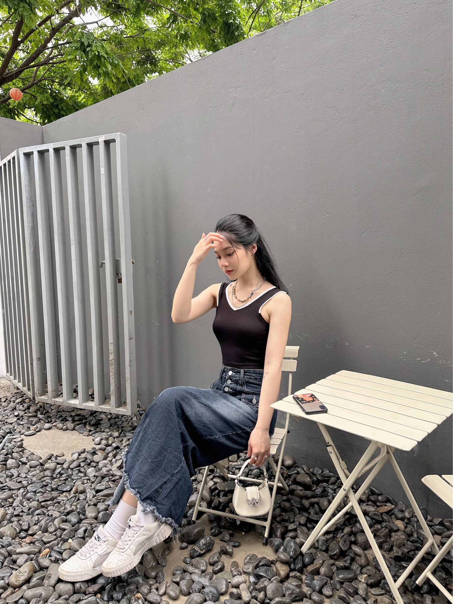 TR design Women basic tank tops White patchwork sleeveless crop top