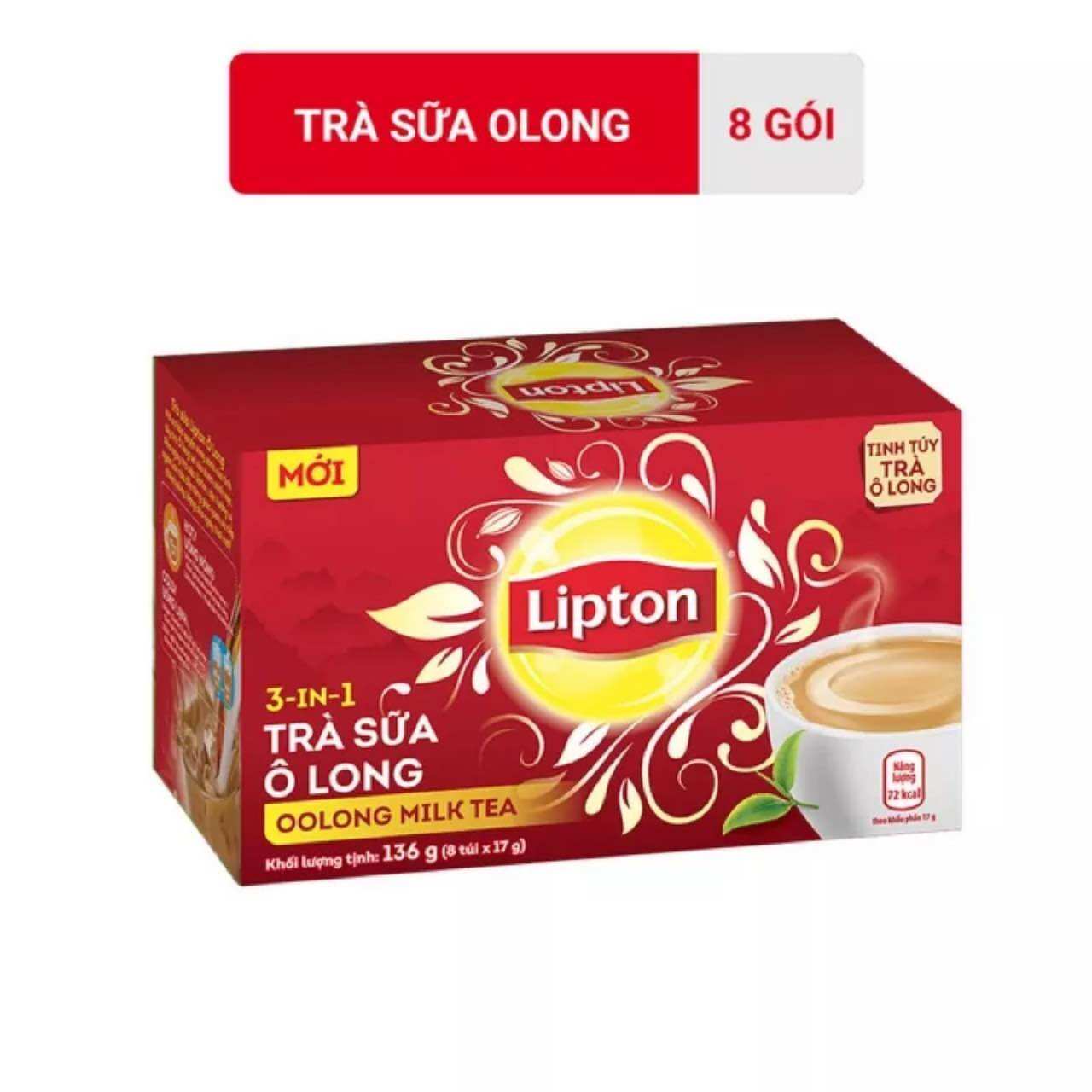 Trà Sữa LIPTON Vị Ô Long/ Matcha Hộp 8 Gói