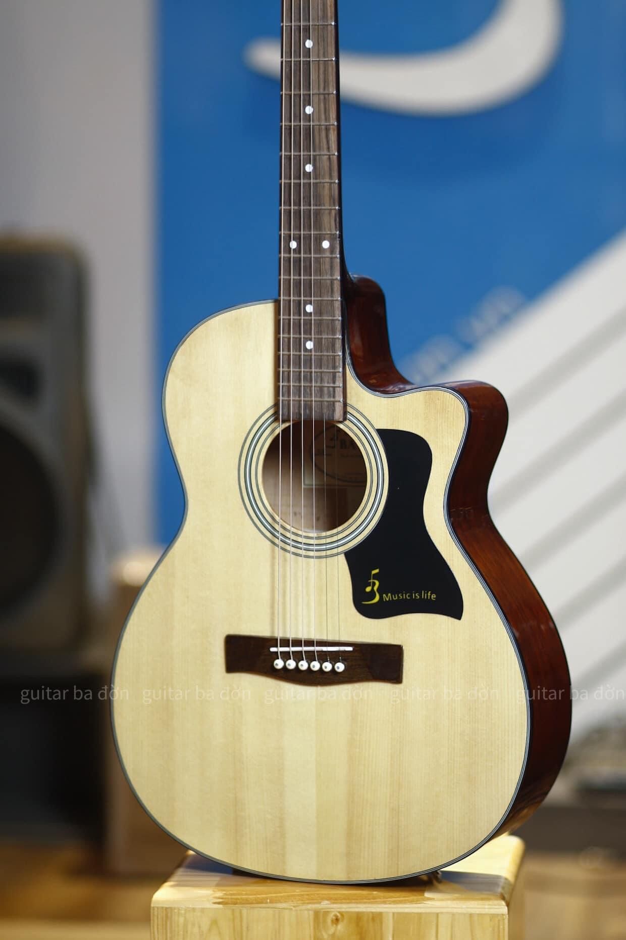 [GUITAR GIÁ TỐT] Đàn Guitar Acoustic Ba Đờn J-120 ( màu gỗ tự nhiên ) + Bao đàn cao cấp 3 lớp
