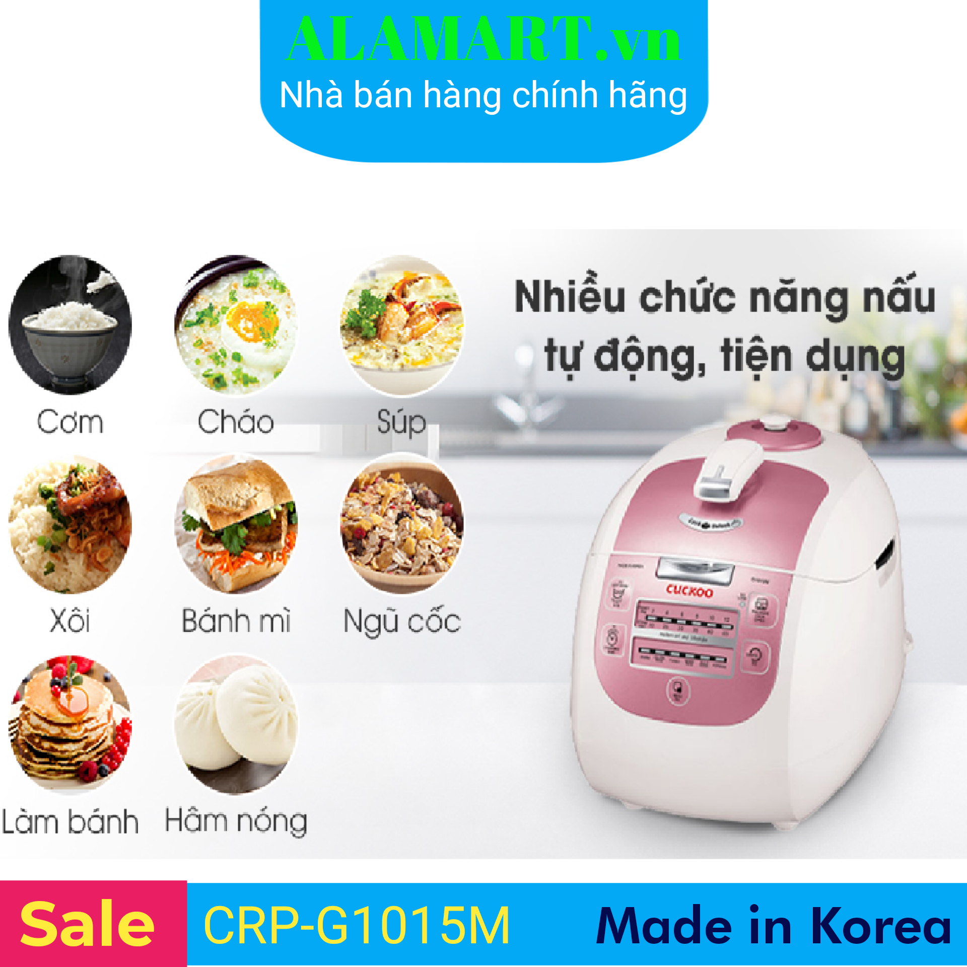 [HCM]Nồi cơm áp suất điện tử Cuckoo 1.8 lít CRP-G1015M