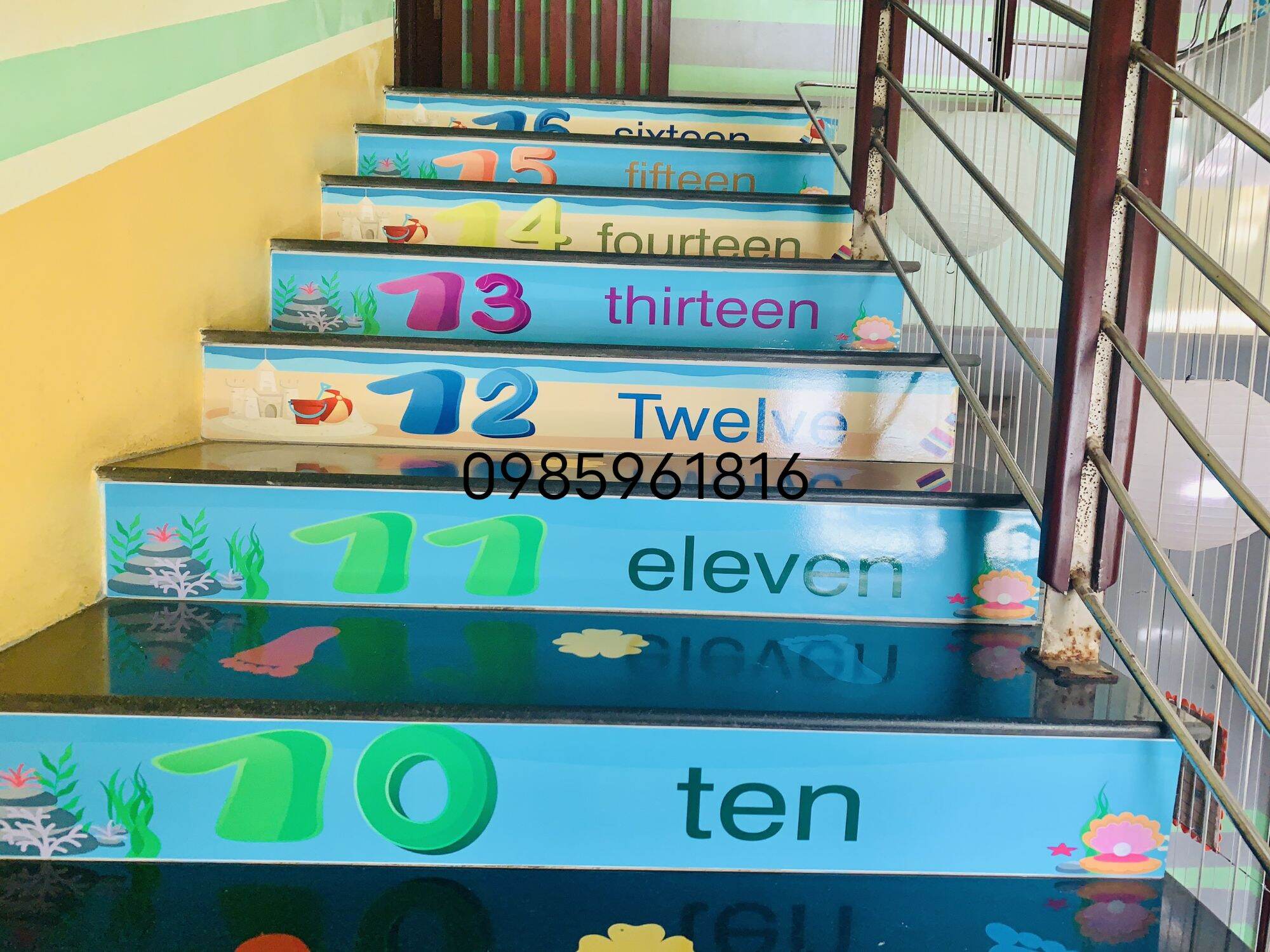 Decal dán chân cầu thang mẫu số tiếng anh