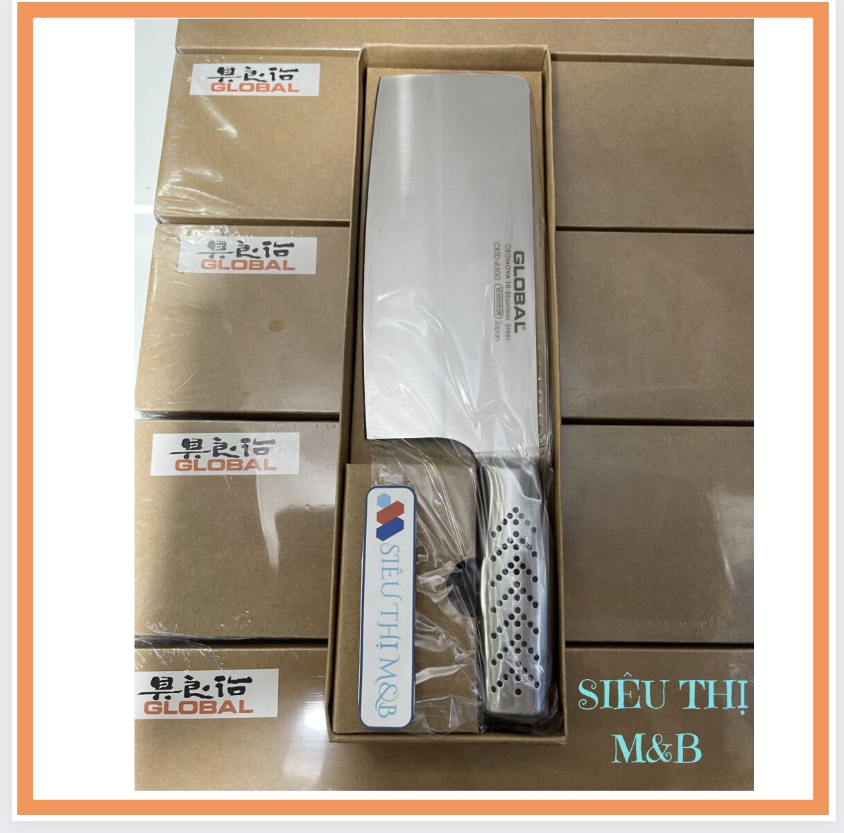 Dao chặt xương nhật bản global yoshikin -g50cao cấp.dao bếp nhật làm bằng thép không gỉ cromova 18 siêu sắc bén bền-cán dao đúc nguyên khối-dao global nhật bản-dao chính hãng-dao.siêu thị m&b