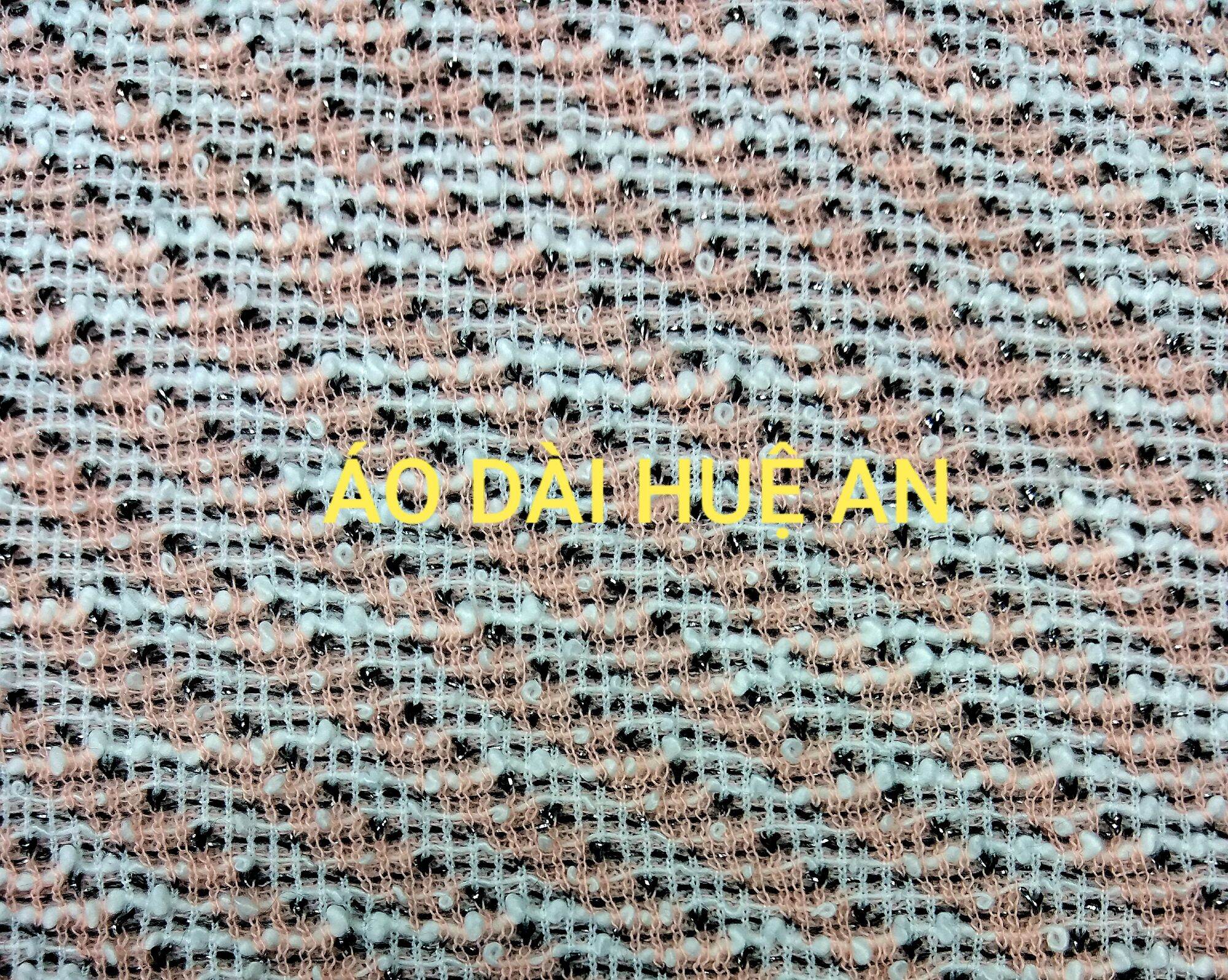 2m vải dạ tweed, dạ text dệt kim tuyến đã lót thun co dãn, may váy đầm, vest, áo khoát,... khổ vải 1m6