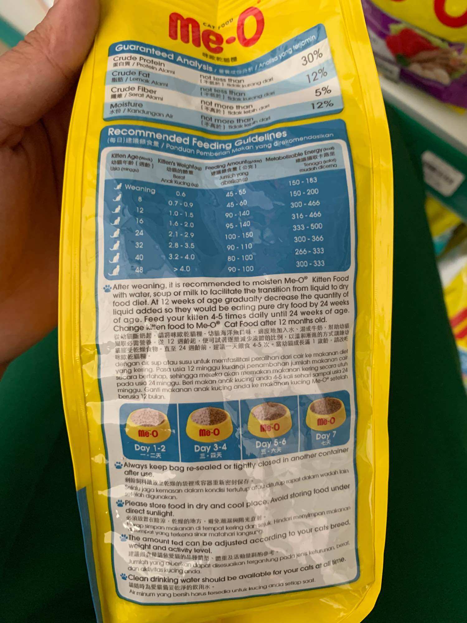 Thức Ăn Cho Mèo Con Hạt Me-O Kitten 400G Vị Cá Biển