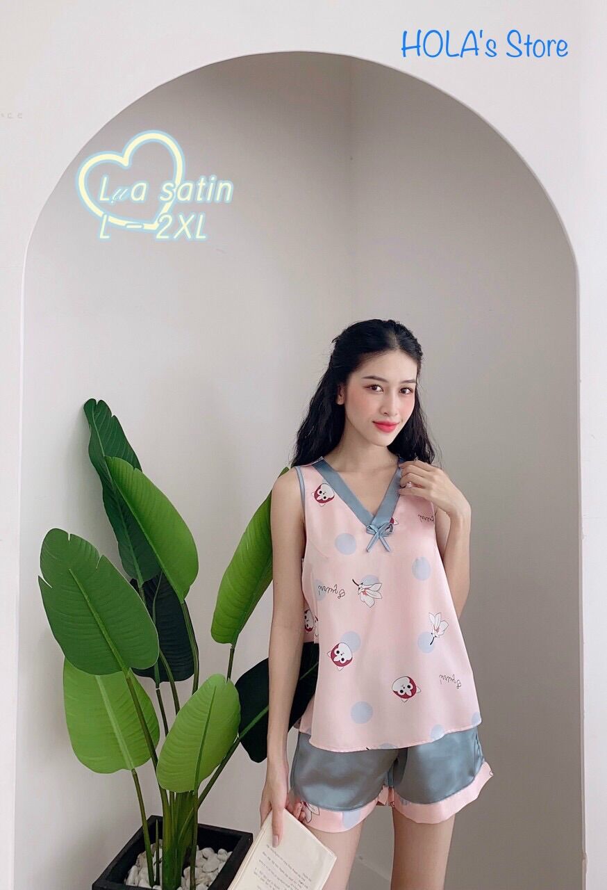 [HCM]Đồ bộ mặc nhà đồ bộ nữ lụa satin cao cấp