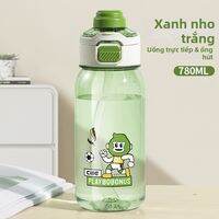 CILLE | Bình Nước Trẻ Em Nhựa Tritan Có Ống Hút Dung Tích Lớn 
