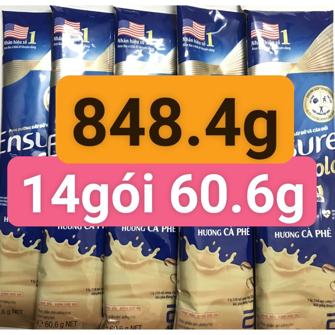 Sữa Ensure Gold vani/hạnh nhân/lúa mạch/cà phê 850g date mới nhất 2024