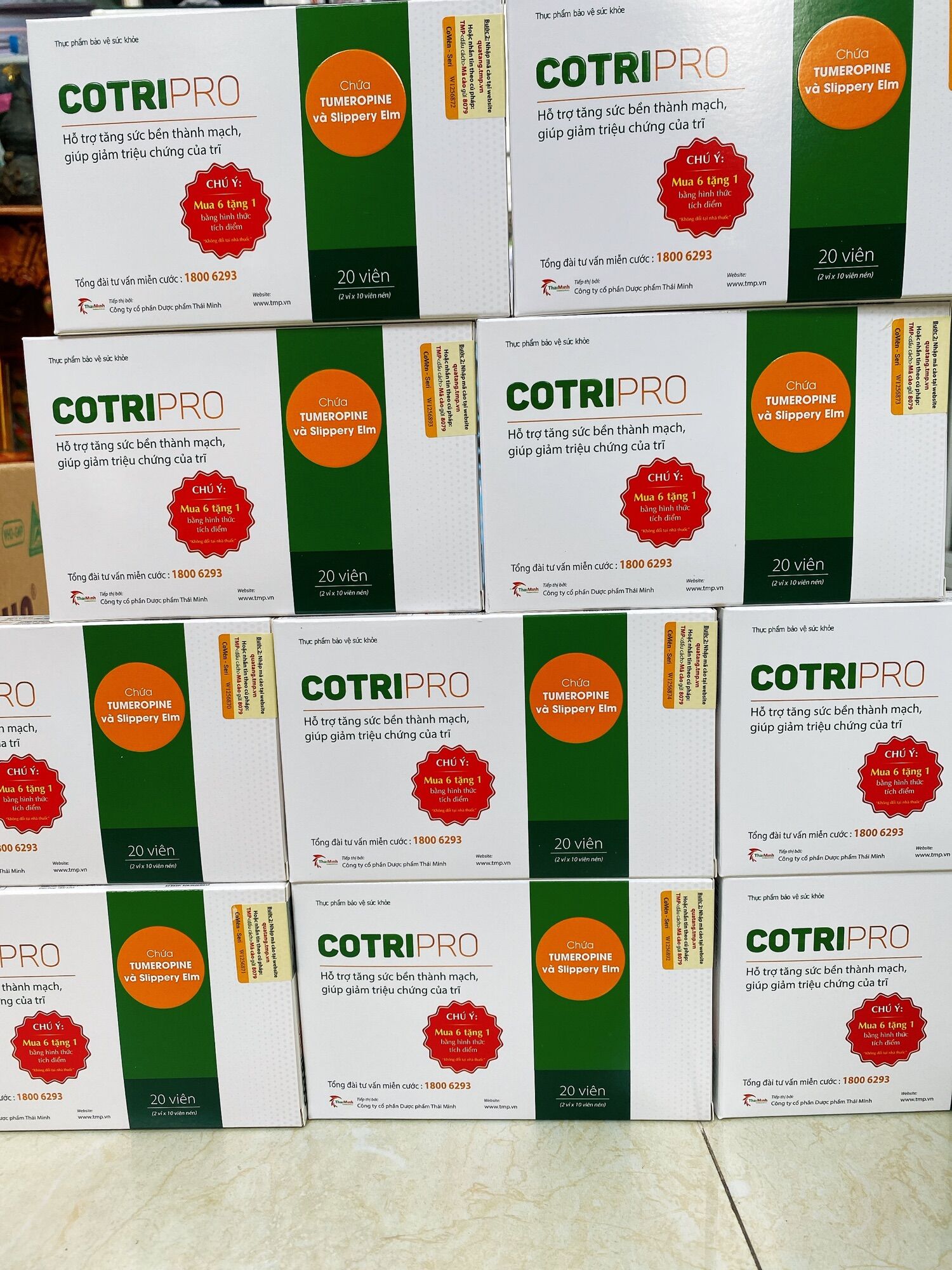 COTRIPRO . Viên uống co và giảm triệu chứng búi trĩ, 6 tặng 1