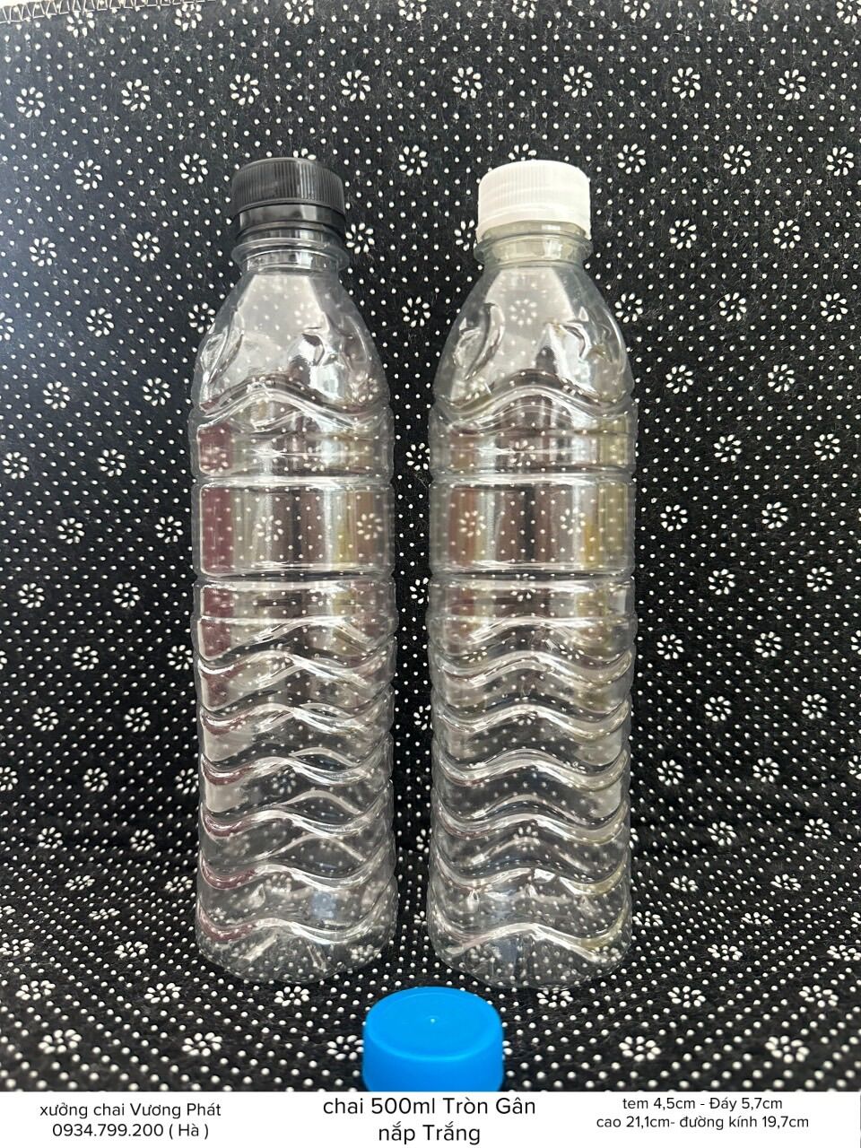Combo 100 chai 500ml ngôi sao tròn gân nắp trắng