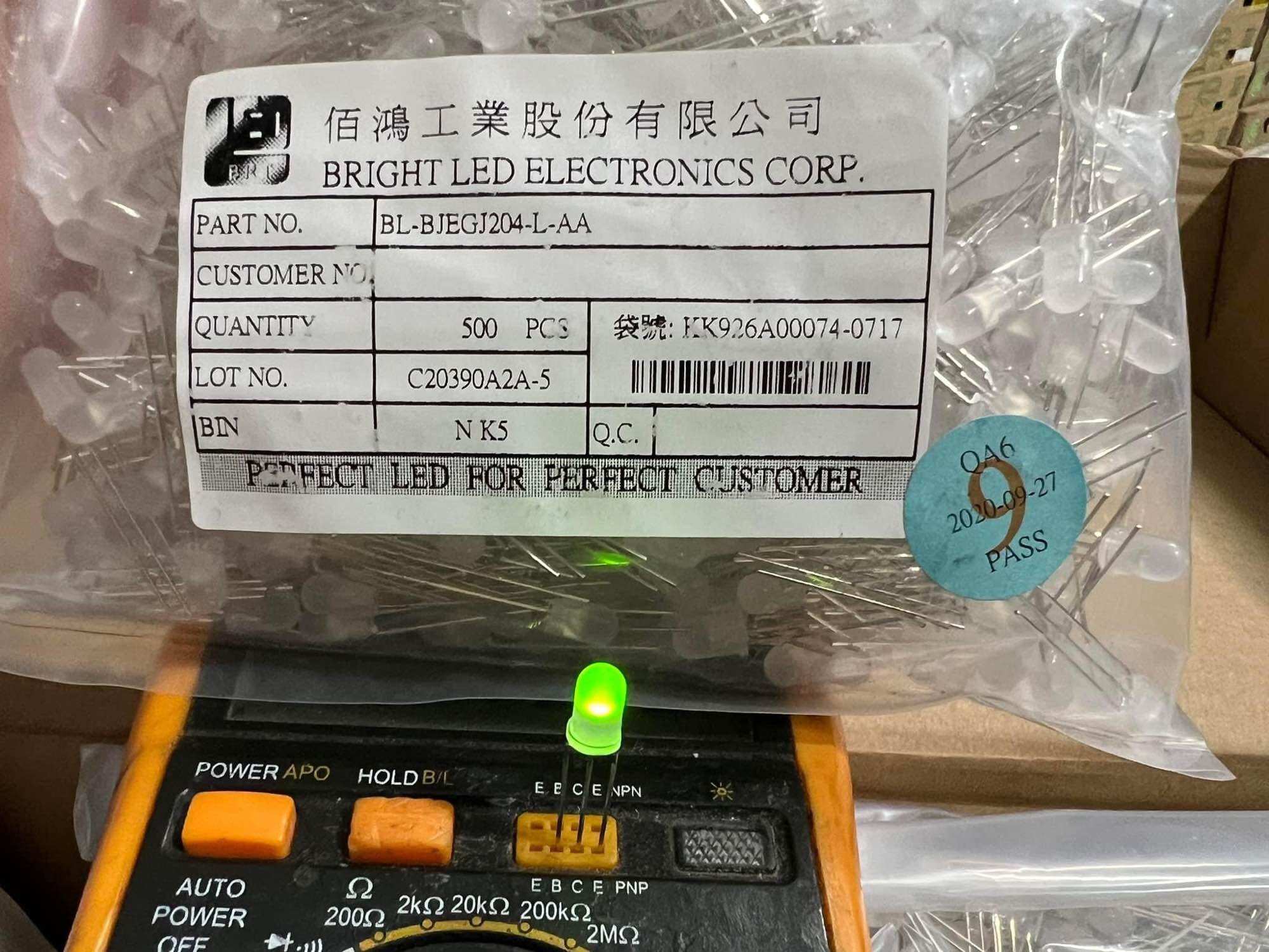 Set 100 led 5mm 3 chân 2 màu xanh - đỏ