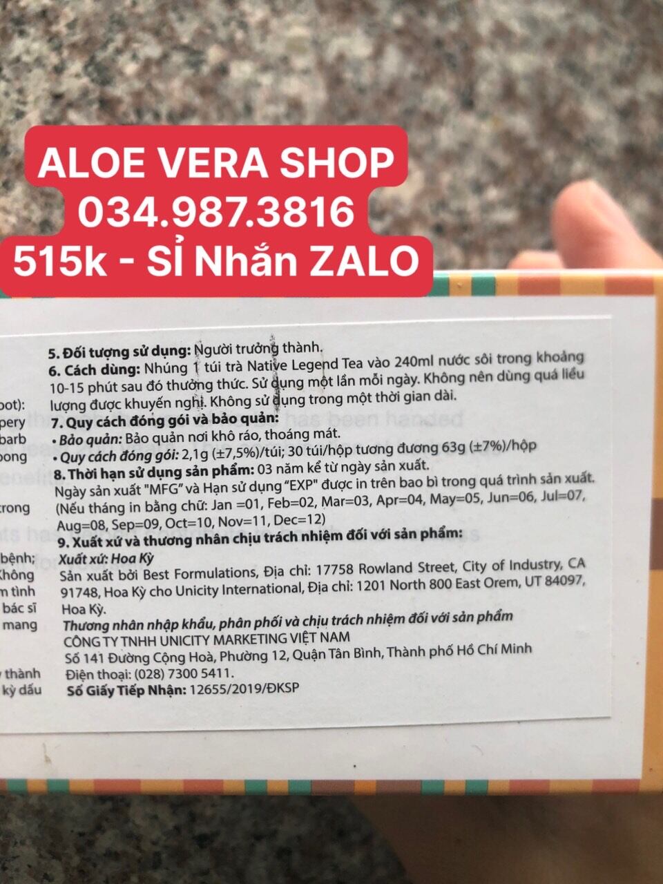 (515k) Trà Huyết Tương Uni (30 gói)