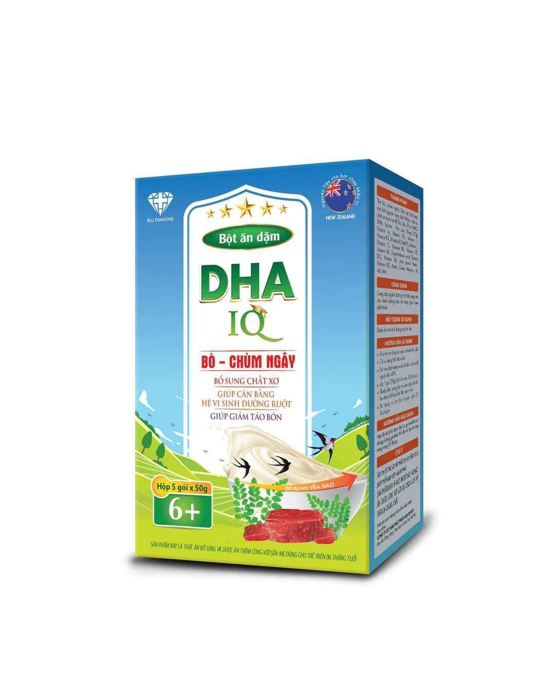 Bột ăn Dặm DHA IQ ( đủ 7 vị  cho bé tập ăn từ 4 tháng trở lên) đã đổi sang mẫu vỏ lon Biosble' A +