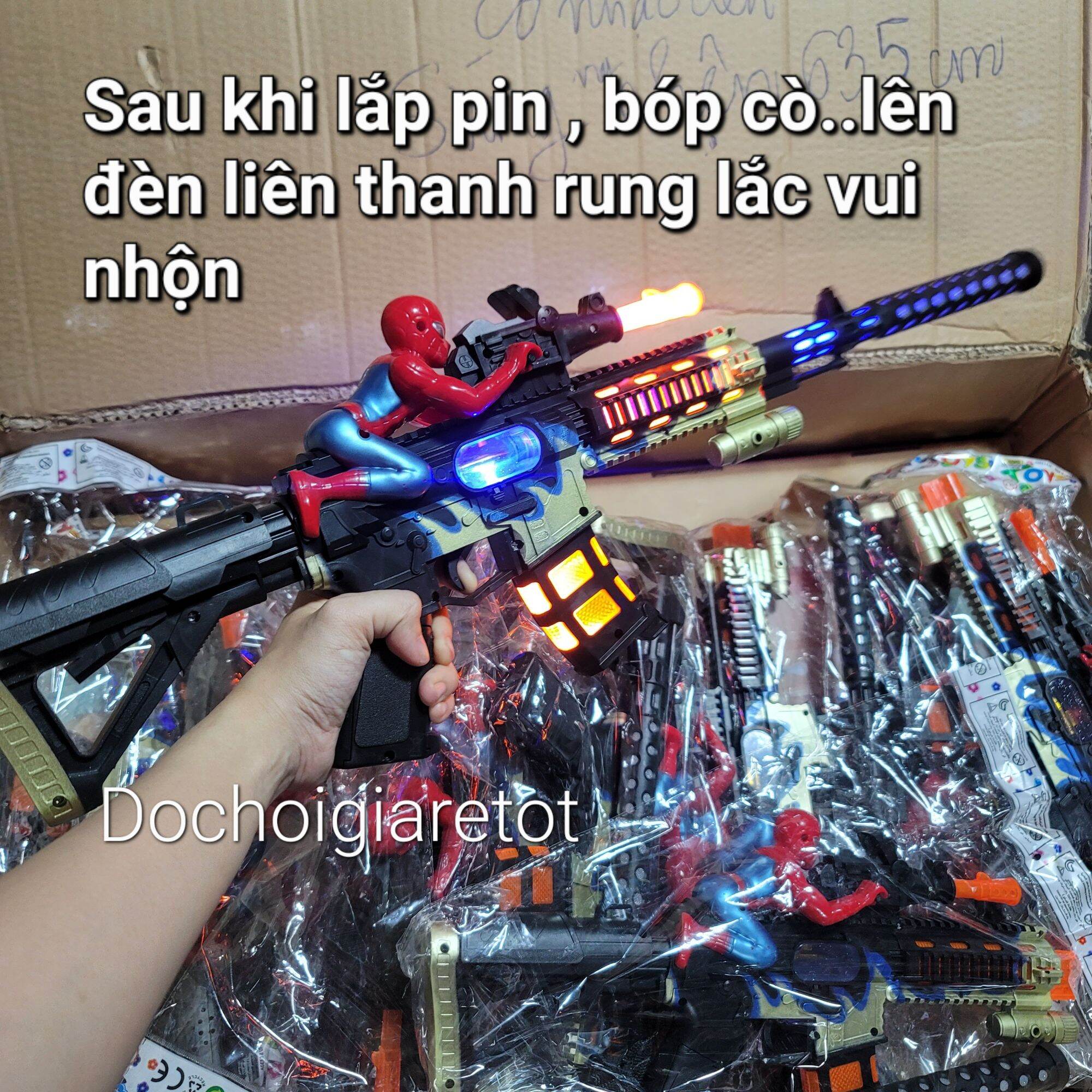 Đồ chơi siêu nhân sungmáy điện tử có âm thanh ánh sáng sôi động vui nhộn dùng pin