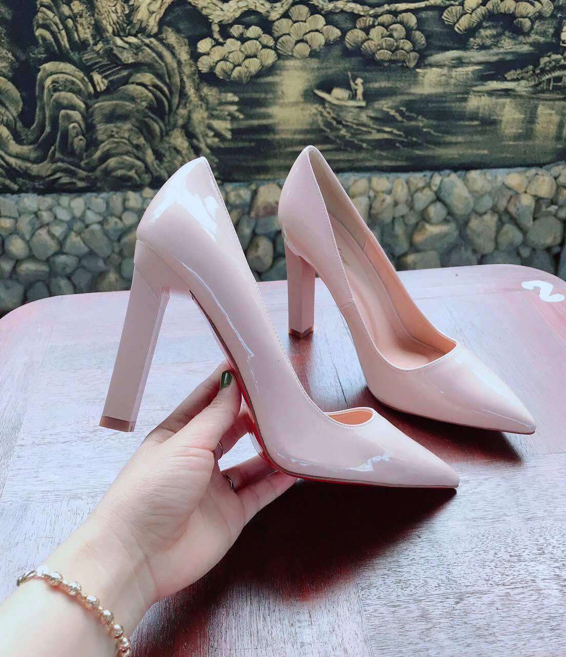 [HCM]Giày Cao Gót Vuông 10P - VNXK Cao Cấp - Full Size 34-40