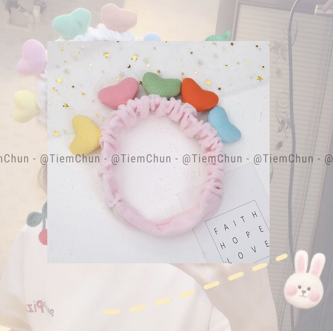 [TC38]Băng đô trái tim sắc màu  - Tiệm Chun