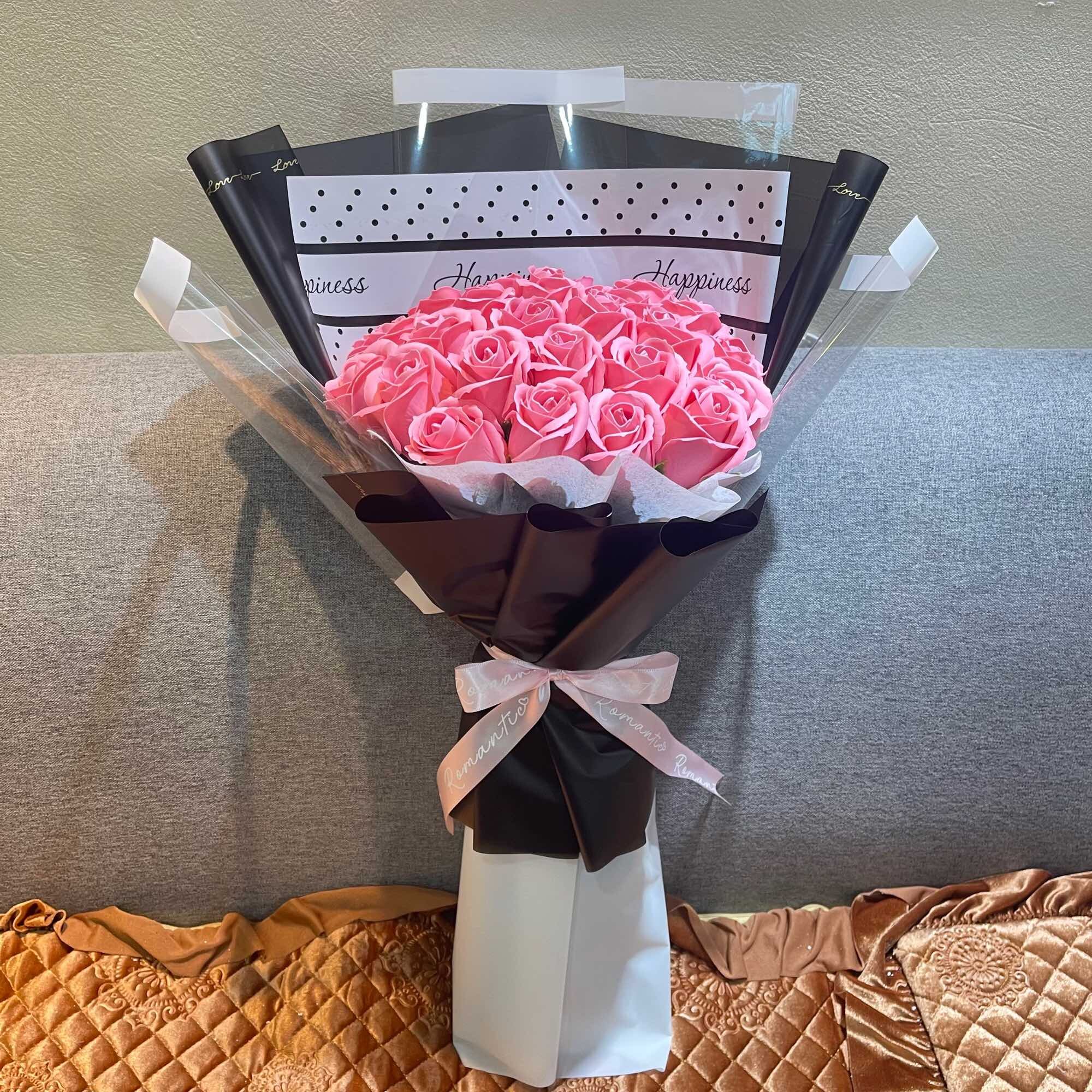 Wax Flowers Bouquet 25B with Real Photos