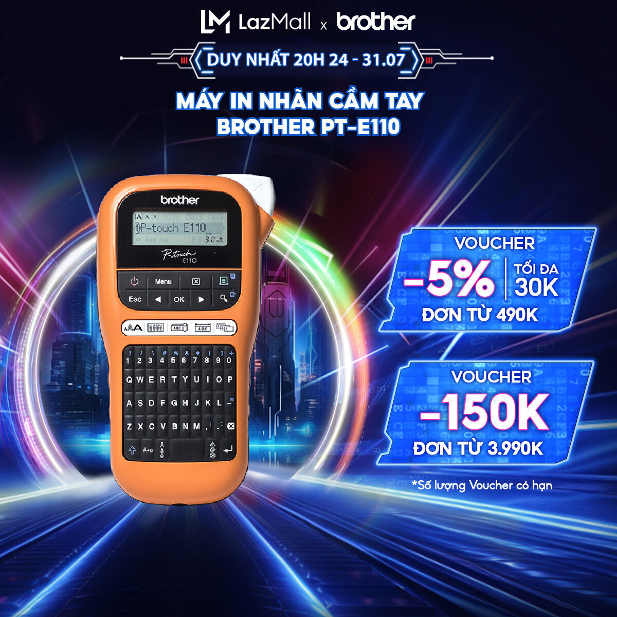 Máy in nhãn cầm tay Brother PT-E110