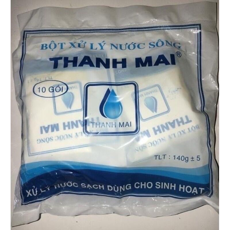 Bột xử lý nước sông sinh hoạt siêu sạch Thanh Mai 140g