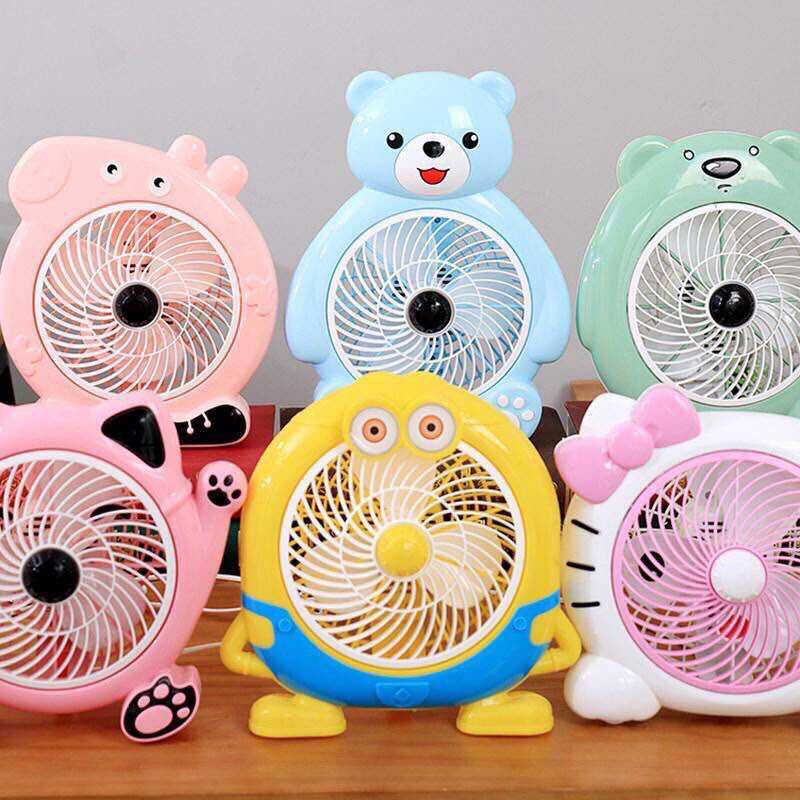 Quạt để bàn văn phòng, để giường cho trẻ em hình thú cắm điện. Quạt mini bền đẹp