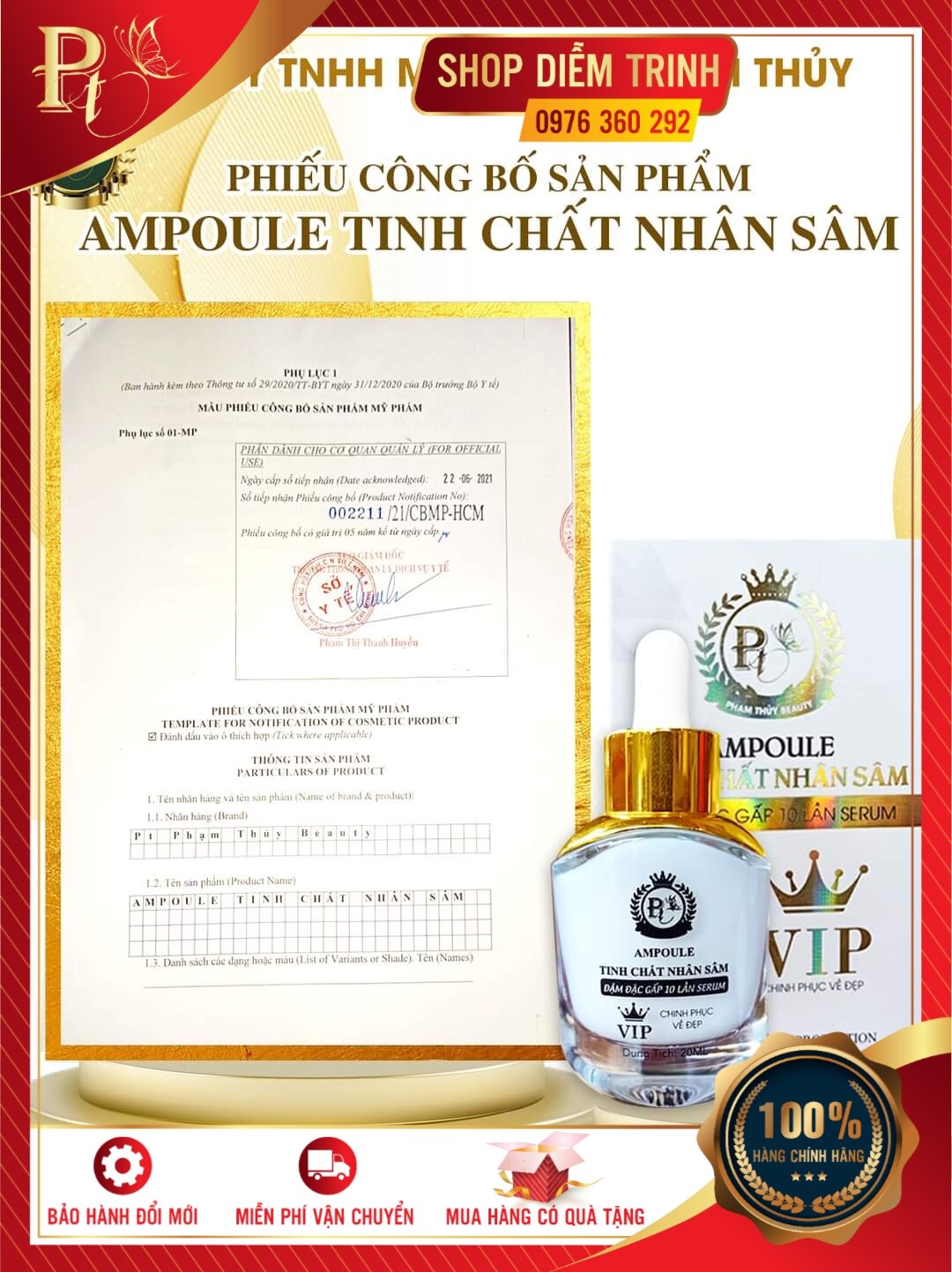Combo 2 Huyết thanh nhân sâm 20ml spf45+