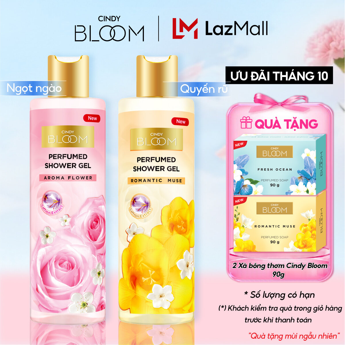 Sữa Tắm Nước Hoa Cindy Bloom Hương Aroma Flower Ngọt Ngào Nữ Tính - Romantic Muse Quyến Rũ Lãng mạn 270g