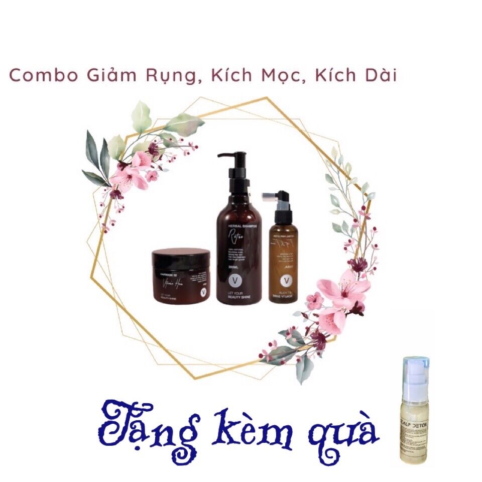 Combo giảm rụng kích mọc kích dài tóc VyVy Hair Care
