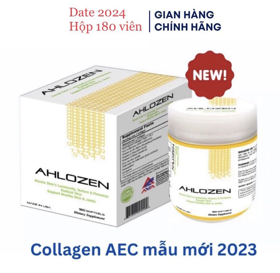 Viên collagen a e c 12000mg ahlozen gold hộp 180 viên date 2026