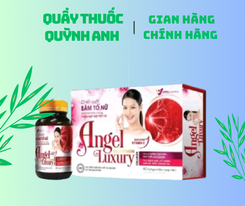 Collagen Angel Luxury- Sâm tố nữ, hộp 60 viên, hỗ trợ giảm lão hóa da, giảm nám, tàn nhang, cân bằng