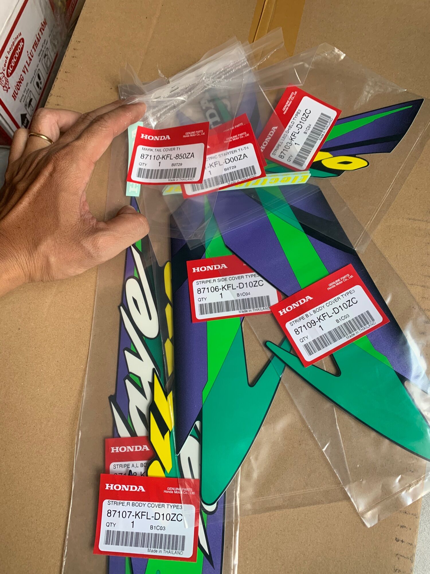Tem wave thái 110 honda xanh nhớt