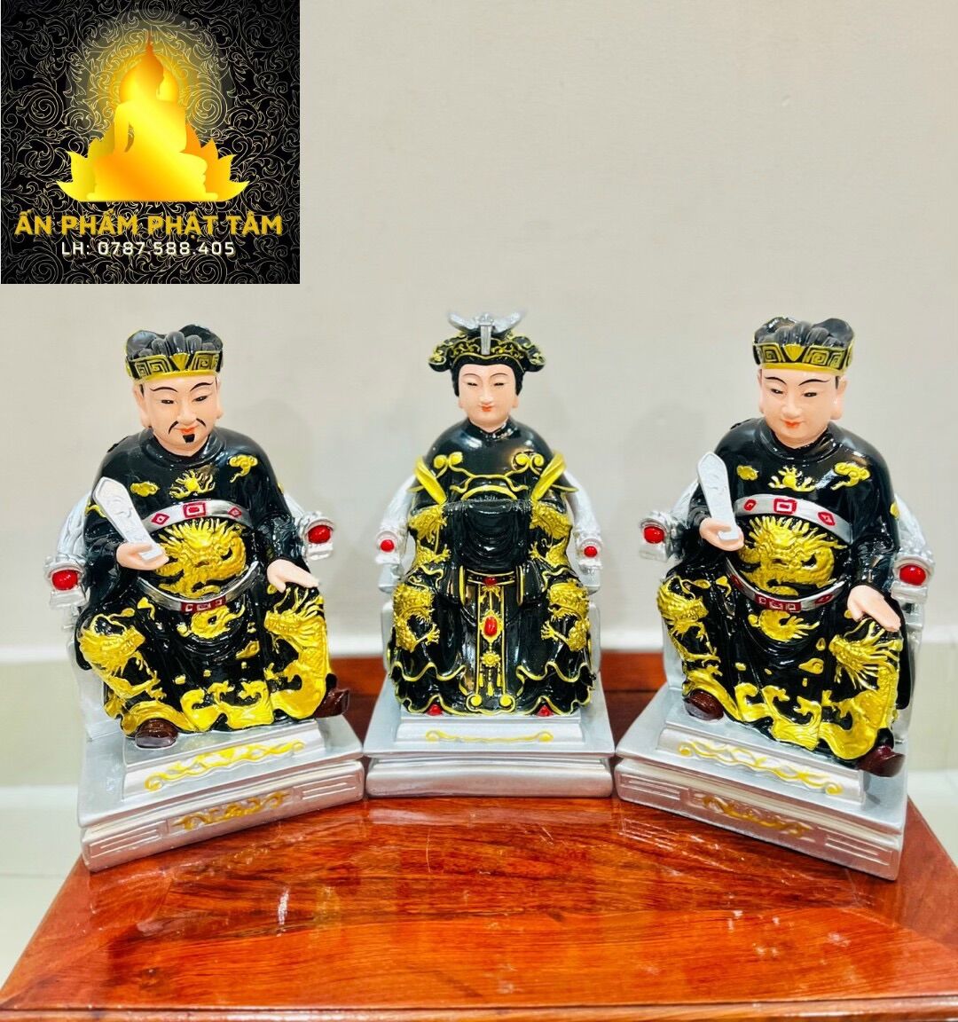 Bộ tượng táo quân 30cm màu đen