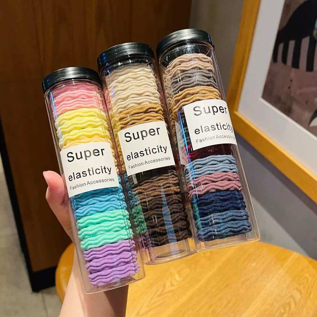 🌈Hộp 20 sợi thun cột tóc phong cách GỢN SÓNG bản to mềm mịn chắc chắn H47