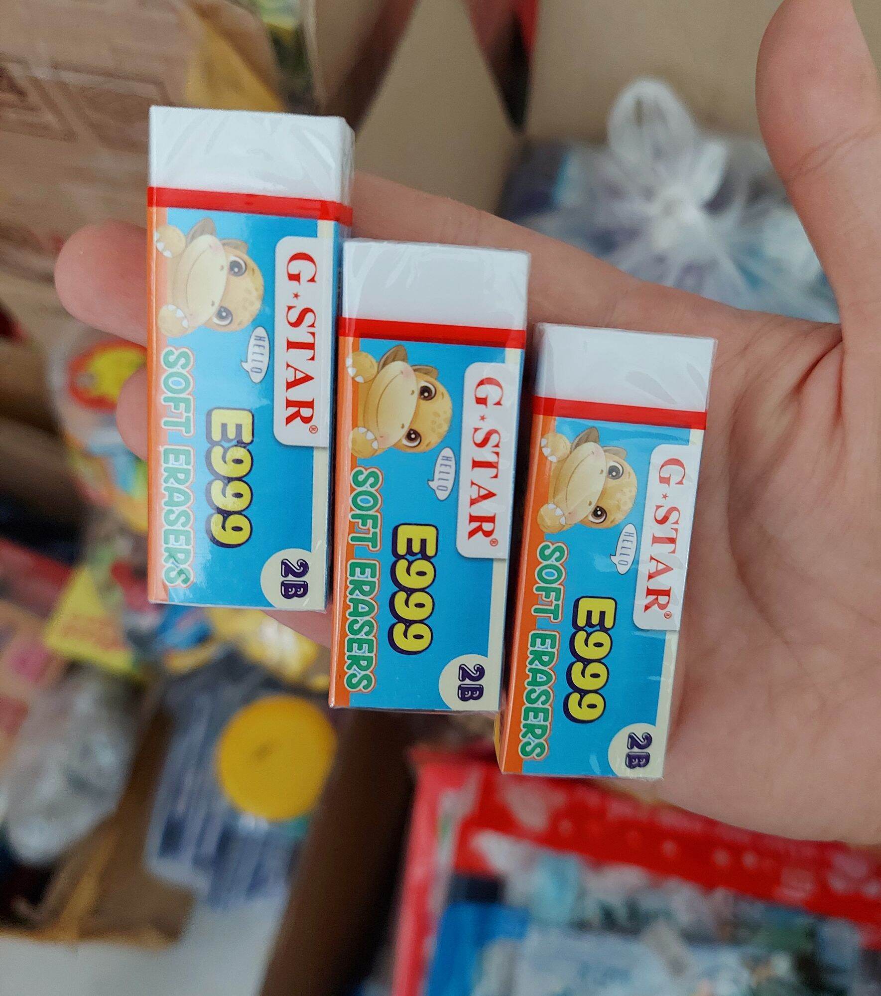 5 gôm bút chì 2B E999 Gstar thiết kế đẹp mắt, nhỏ gọn, dẻo dai, tẩy sạch không bị đen tập