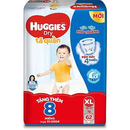 Tã quần huggies cộng miếng m74+8,l68+8,xl62+8,xxl56+8