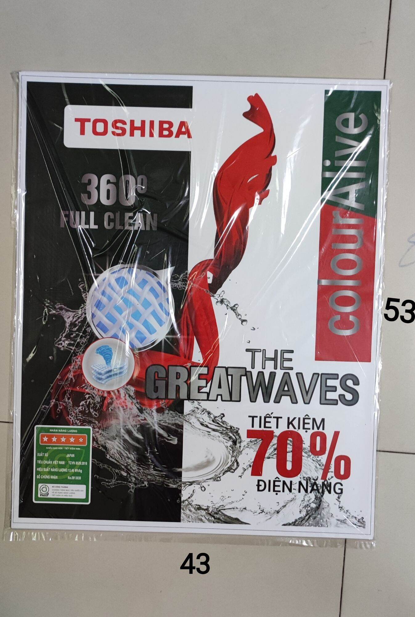 Tem dán máy giặt Toshiba