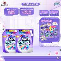 Combo 2 Túi Nước Giặt Xả MaxKleen Giữ Màu Tươi Mới Hương Khu Vườn Tuyệt Sắc 3kg/Túi