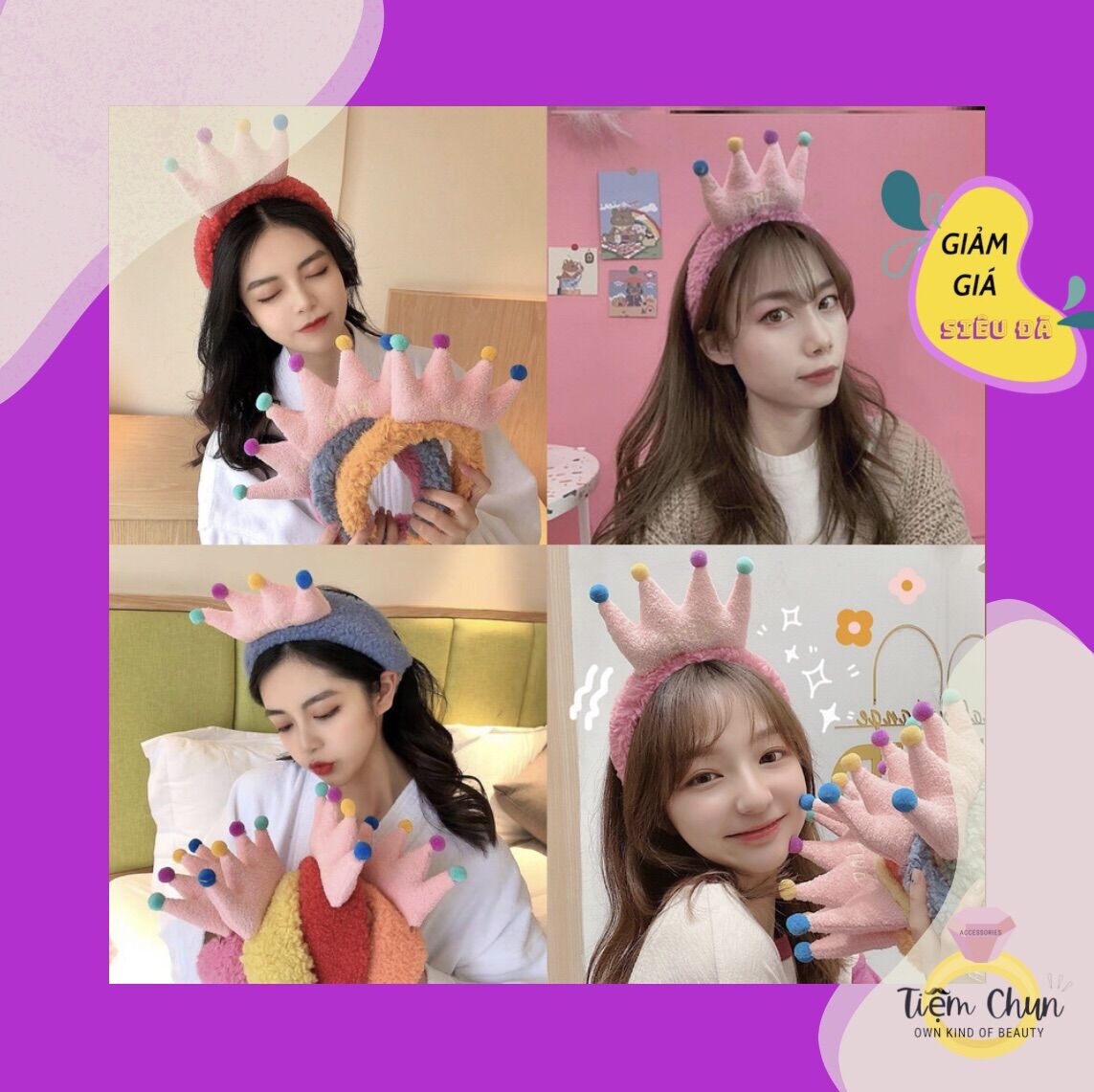 Bờm cài tóc vương miện - Tiệm Chun
