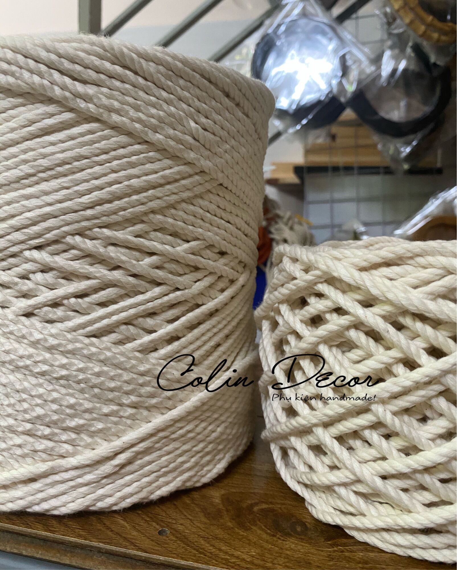 Dây macrame decor handmade dây thừng cotton trang trí