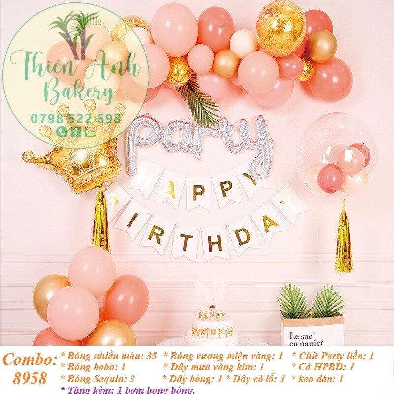 SET BÓNG TRANG TRÍ SINH NHẬT (Tặng kèm keo dán và bơm bóng)