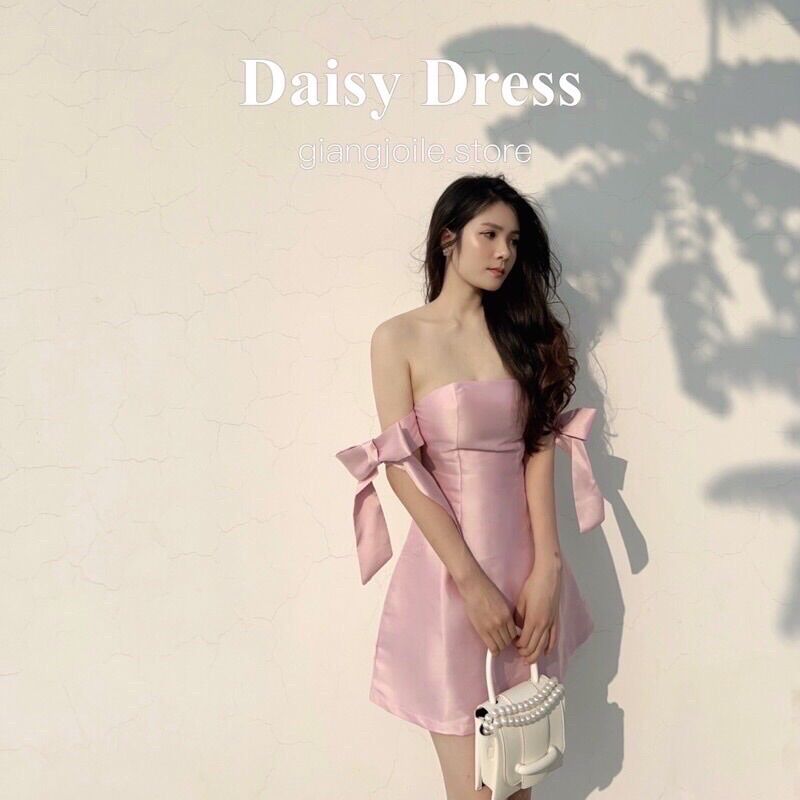 Váy Dự Tiệc Nữ Tay Đính Nơ Tiểu Thư