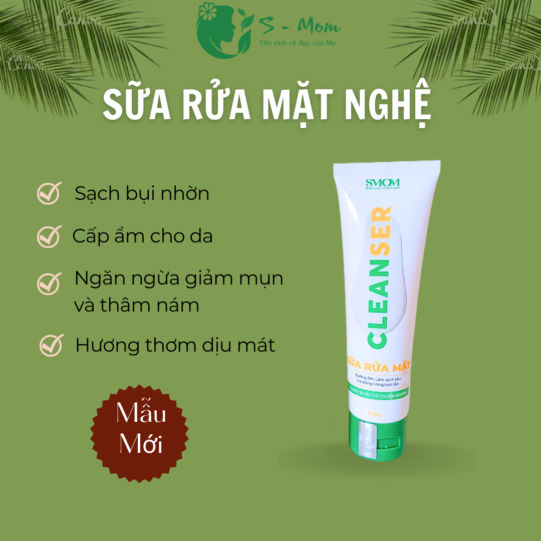 Sữa Rửa Mặt nghệ S-Mom mềm mịn da - chính hãng