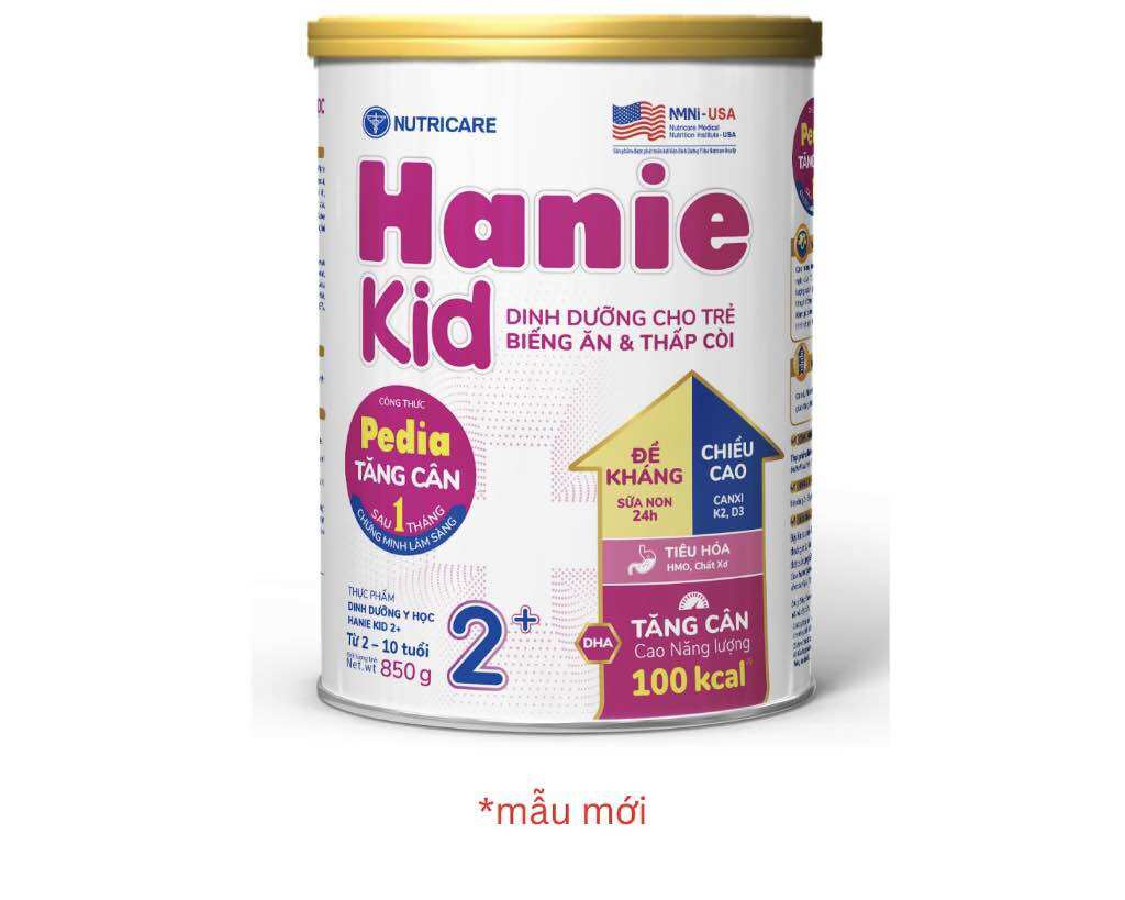 COMBO 2 lon sữa Hanie Kid pedia 1+ 2+ 850g