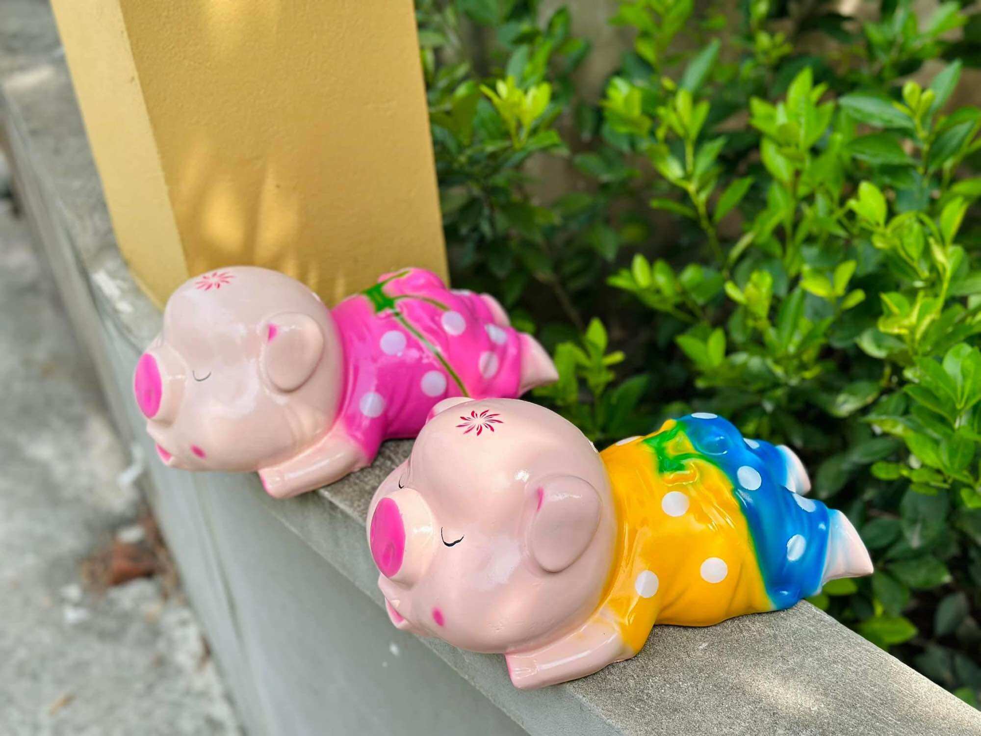 Lợn đất, heo đất nằm ngủ tiết kiệm/ bỏ ống