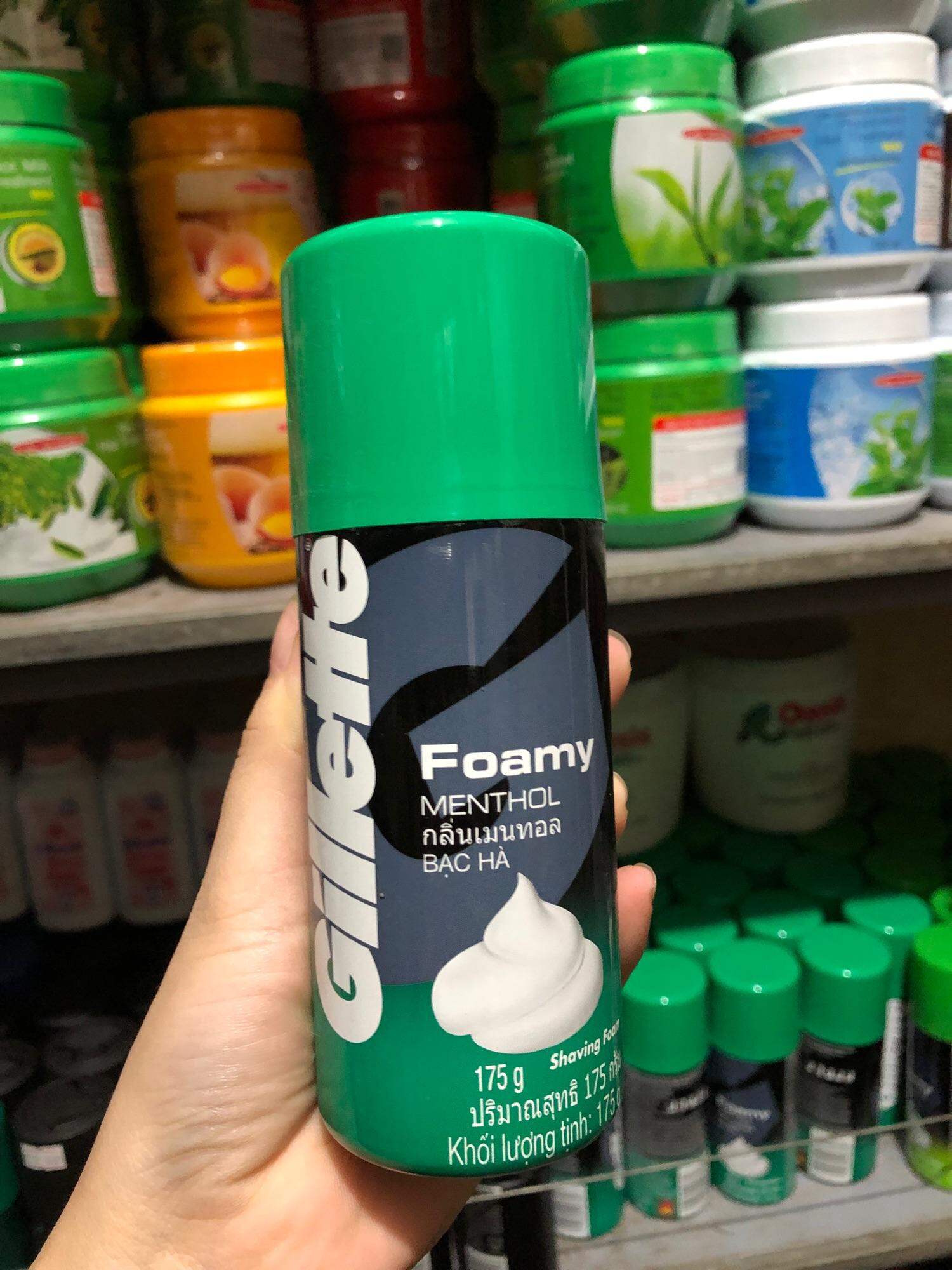 Bọt cạo râu hương bạc hà Gillette Foamy Lemon Lime 175g ( 1 chai )