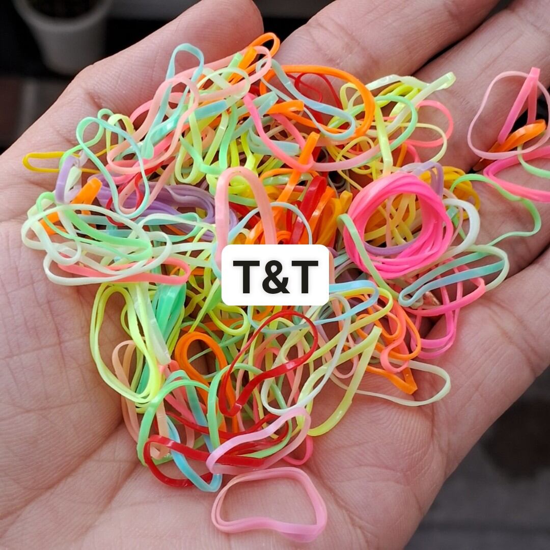 Túi Zip 100gam thun cột tóc nhí cho bé tóc ít 1cm ( màu/trong/sọc)